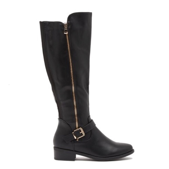 New - Fashion Women’s Winston Riding Boots - Black - Picture 3 of 5
